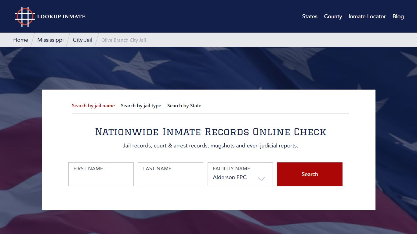 Olive Branch City Jail in Mississippi - Lookup Inmate