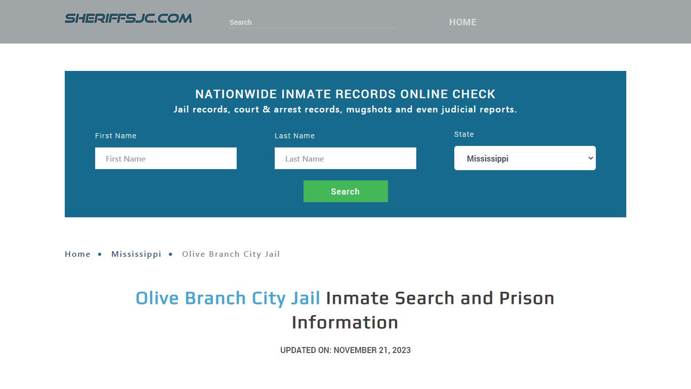 Olive Branch City Jail Inmate Search, Visitation, Phone no. & Mailing ...